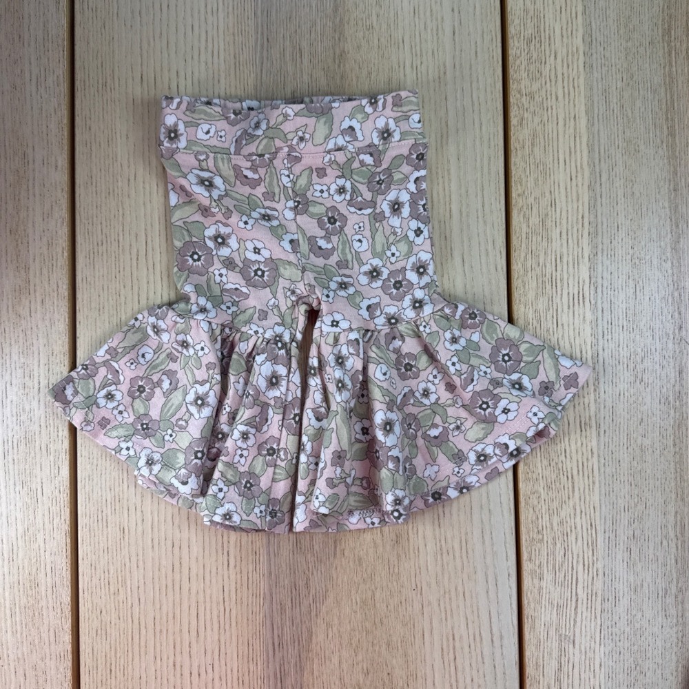 Baby Essentials Floral Bell Bottom Leggings Pink Sage Green Ruffle Pants 3M